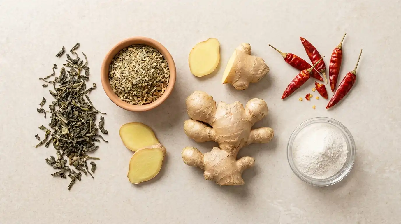 Přírodní podpora metabolismu Přírodní podpora metabolismu – zelený čaj, zázvor a chilli jako součást režimu